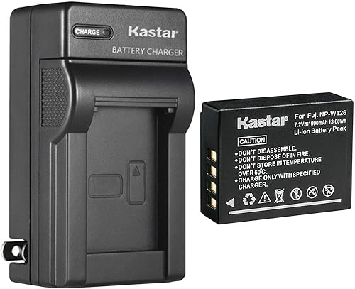 Miniatura 10 de Kastar Paquete de 2 baterías y cargador de pared de CA de repuesto para Fujifilm NP-W126, batería NP-W126s, cargador BC-W126, Fujifilm X-H1, X-M1,