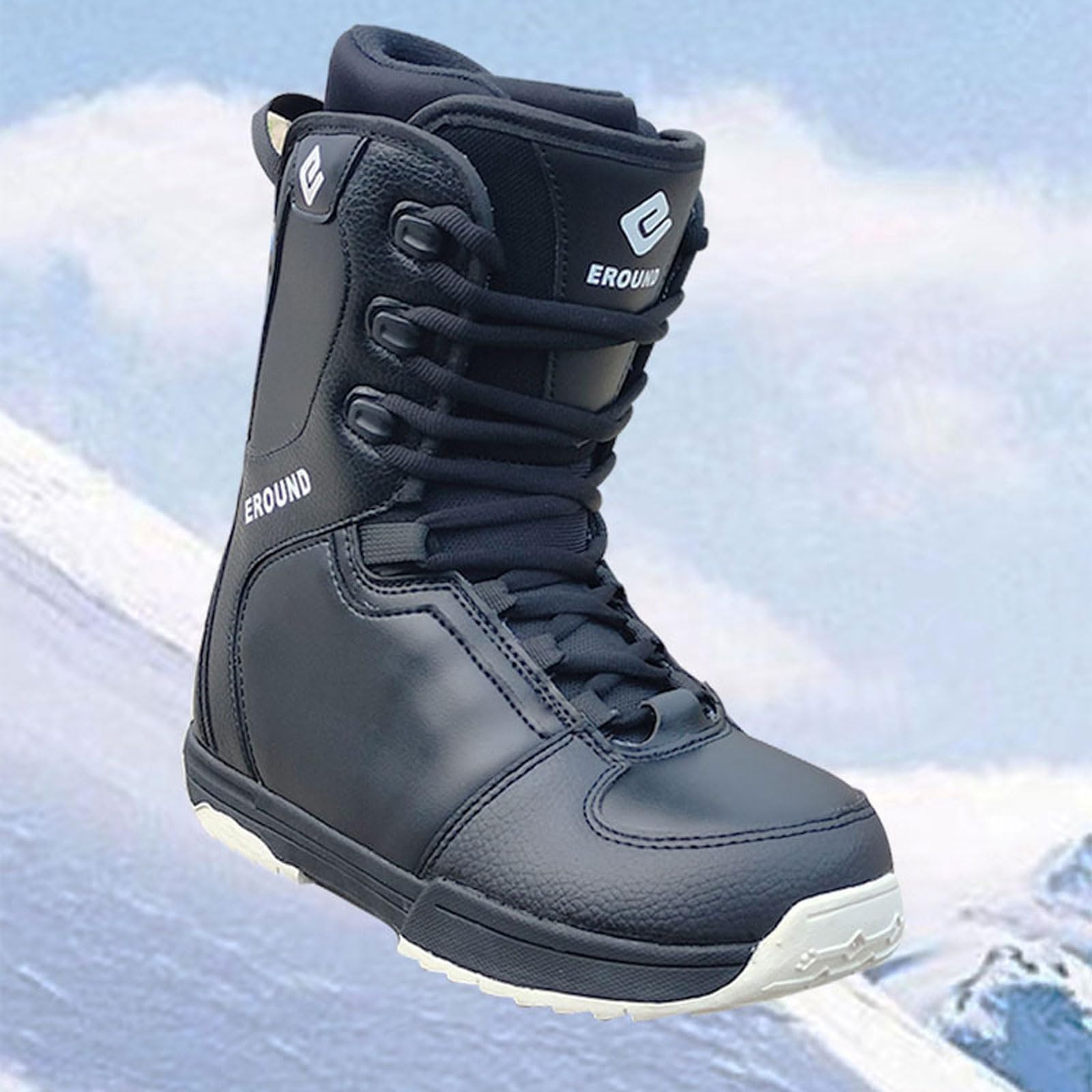 Scarponi da Snowboard da Uomo Scarponi Snowboard Donna Caldi e Comodi Leggero Stivali da Snowboard Allacciati Snowboard Boots Aderenza Elevata e Antiscivolo Taglie 36-46/Nero