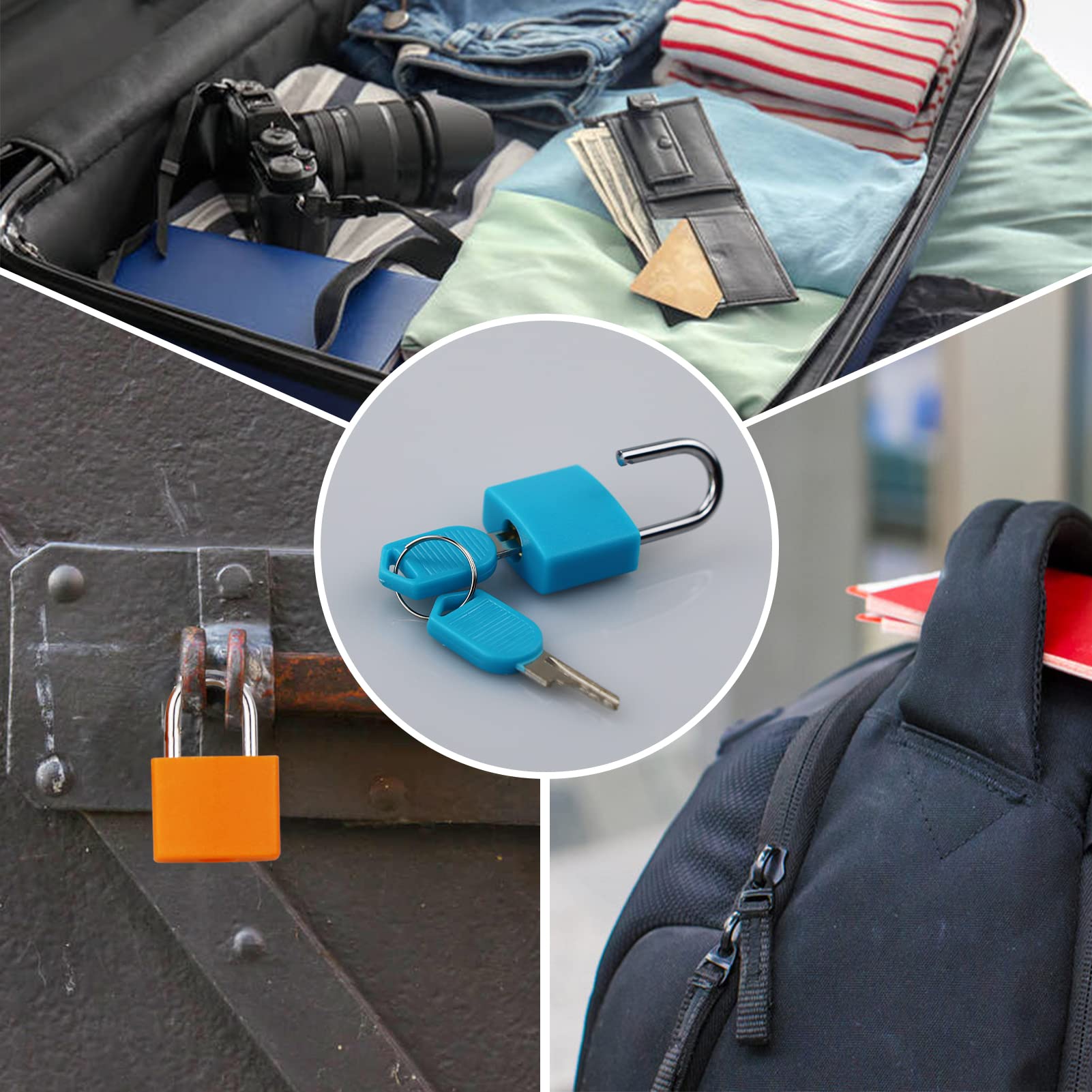 Lot De 2 Mini Cadenas à Clés Colorés - Pour Valise, Sac à Dos, Casier De Gym, École - Compact Et Léger