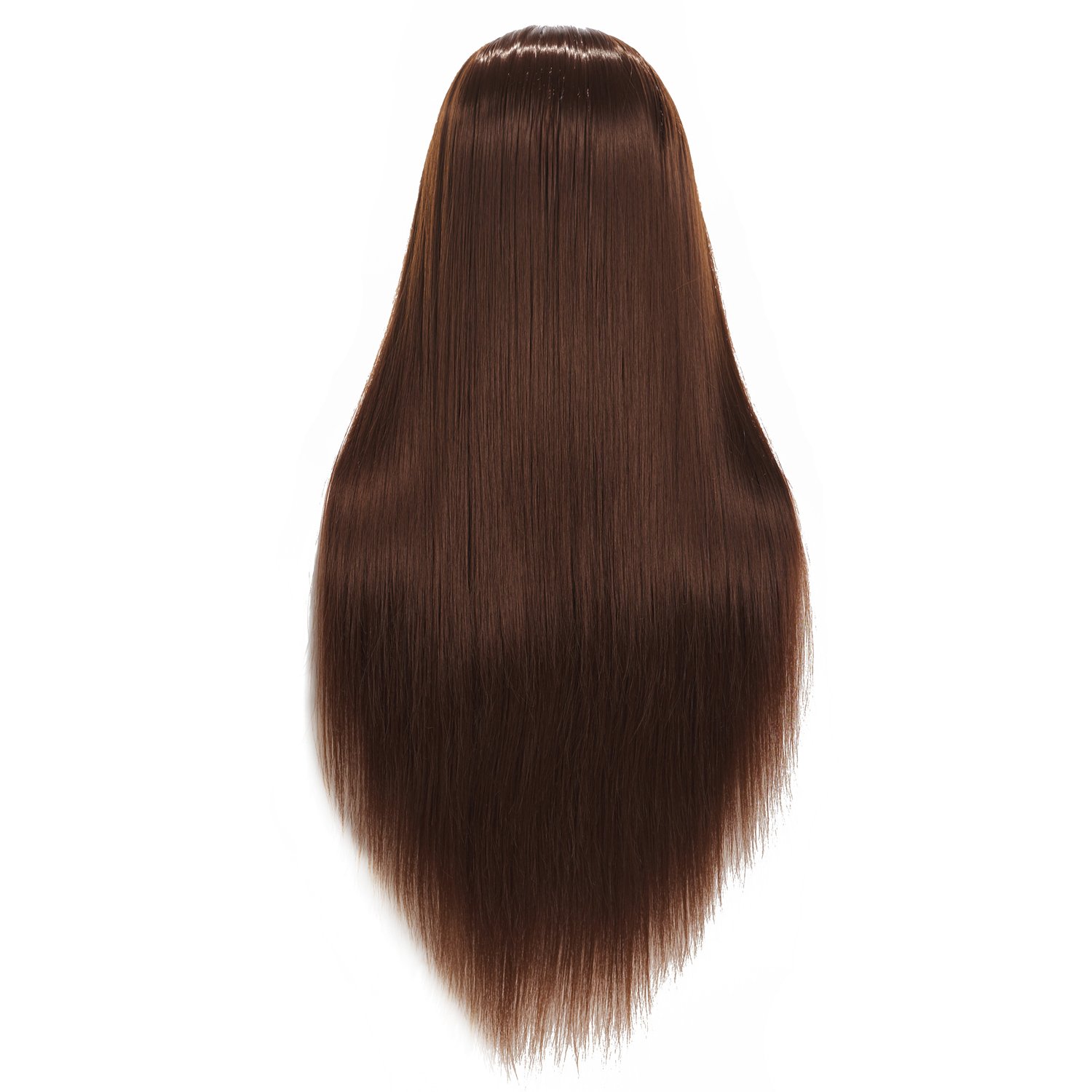 Testa di manichino con capelli in fibra sintetica, lunghezza 65-70 cm, per la formazione professionale dei parrucchieri, morsetto incluso - 5