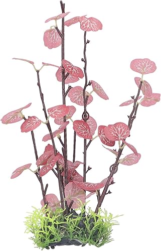 SHREEVASA Plantas hidropónicas de simulación de acuario Plantas de simulación de pecera, mini plantas de pecera, hojas rojas artificiales realistas,