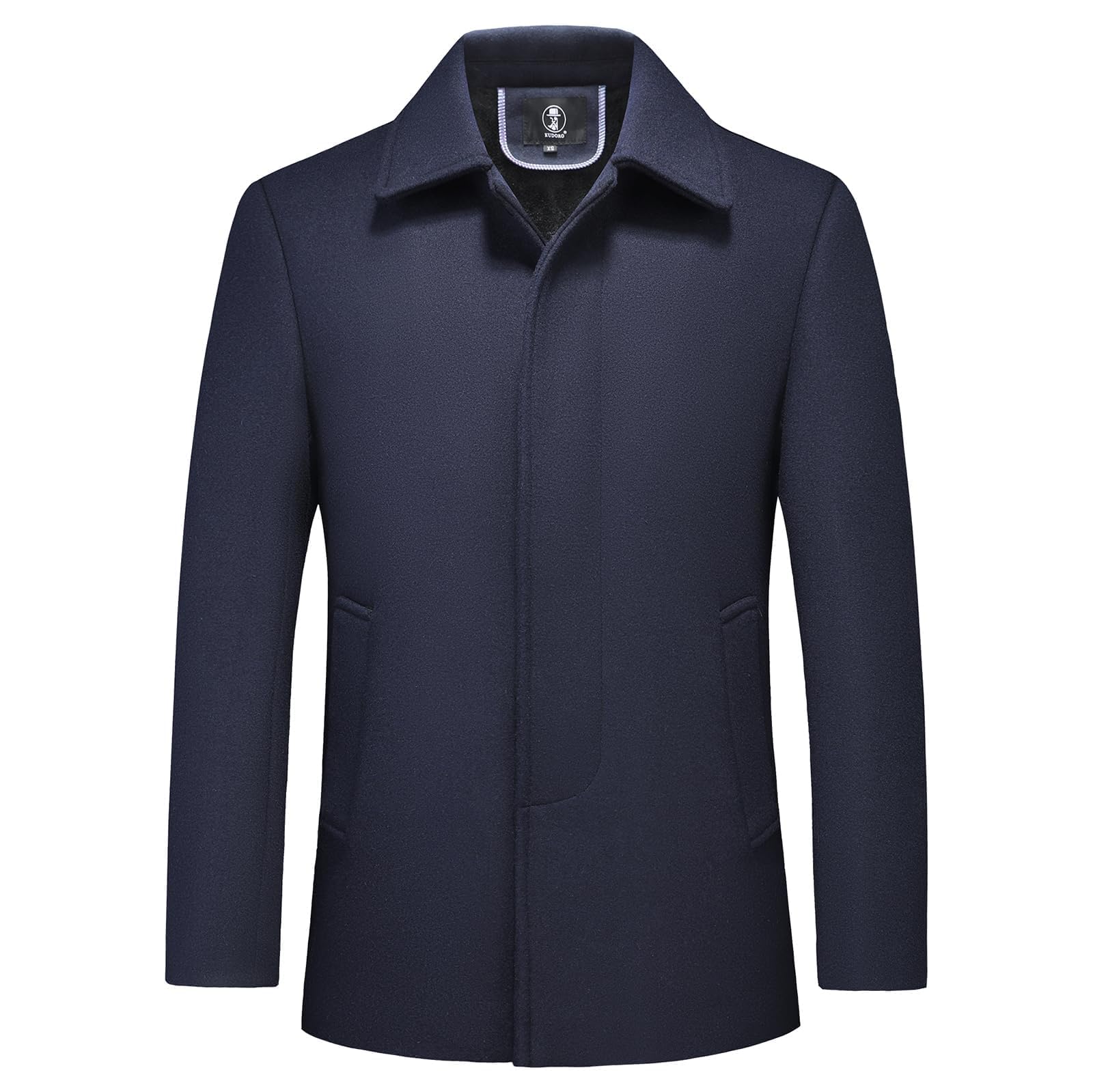 KUDORO Manteau Homme en Laine Chaud pour Hiver Trench Coat Classique Caban Parka Pardessus Slim Fit Business Duffle-Coats Coup-Vent Revers Overcoat