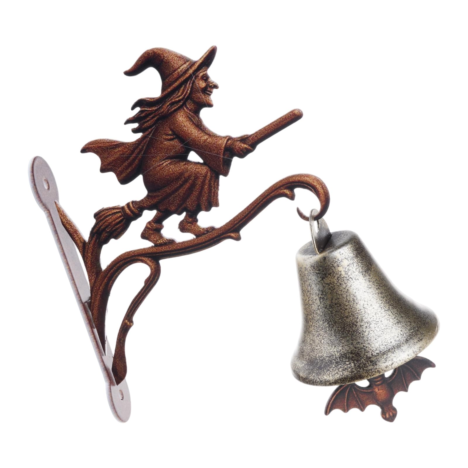Msioytog Metal Halloween Witches Doorbell Motion Activated Light Sound Outdoor Party Accessory Motion Sensorings Witches Brooms Doorbell