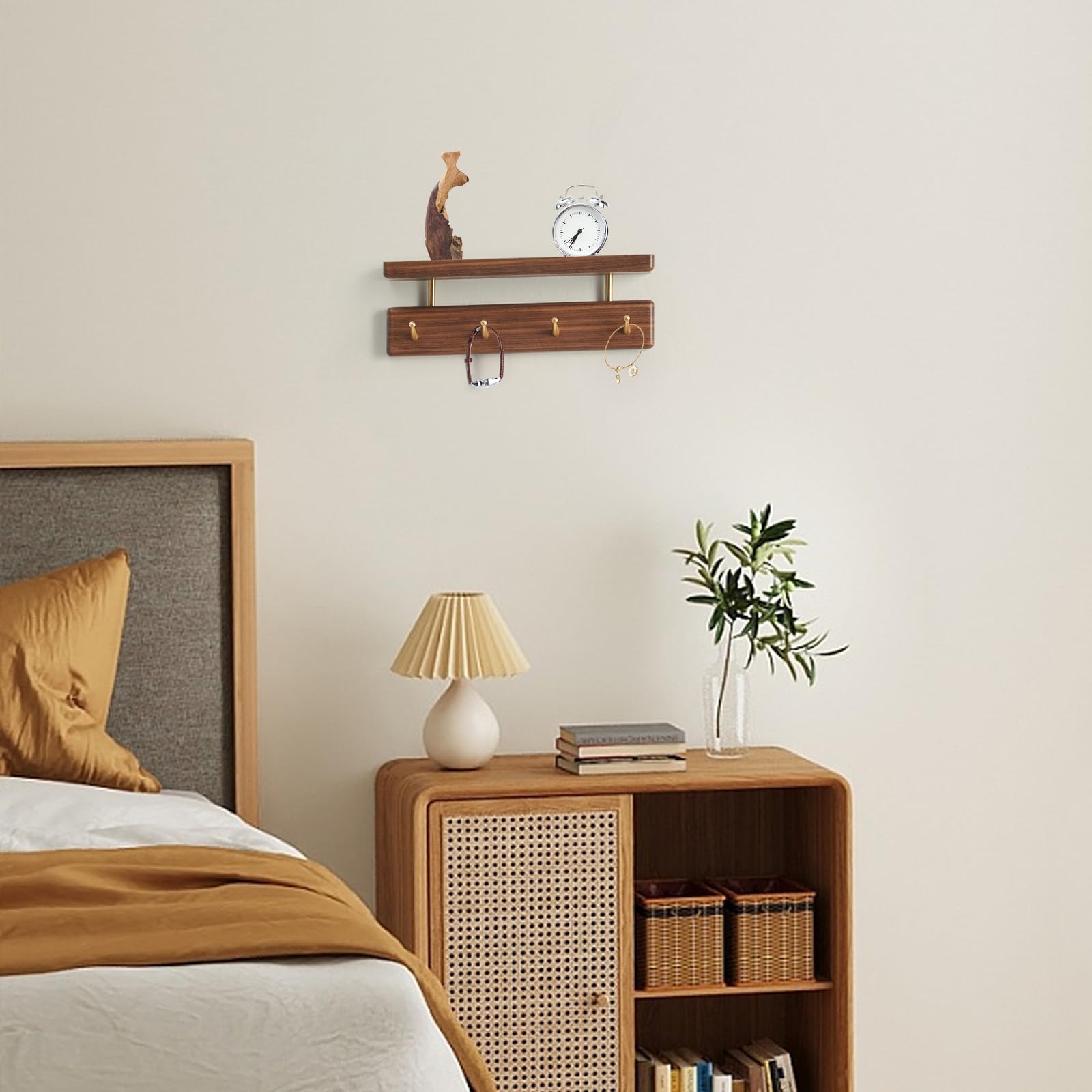 Amazon.com: Mayhas Solid Wood Shelf with Hooks, 12 inch Coat Rack