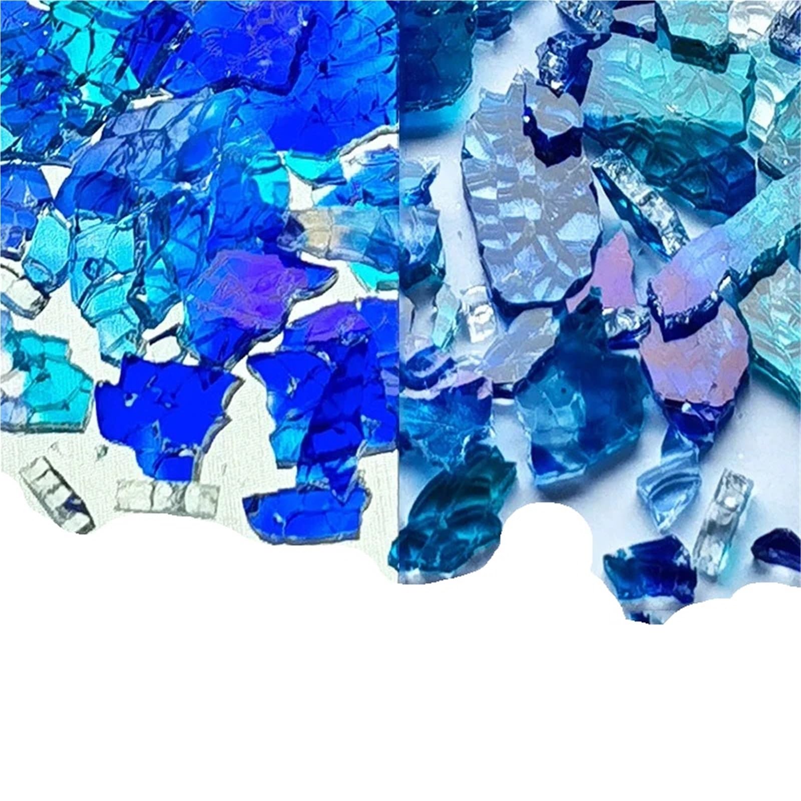 Xulvoz Color10 Mosaic Tiles 400 G Colorful Ice Crack Fragments Crystal Mosaic Diy Creative Handmade Art Colored Tempered Glass Transparent Particles