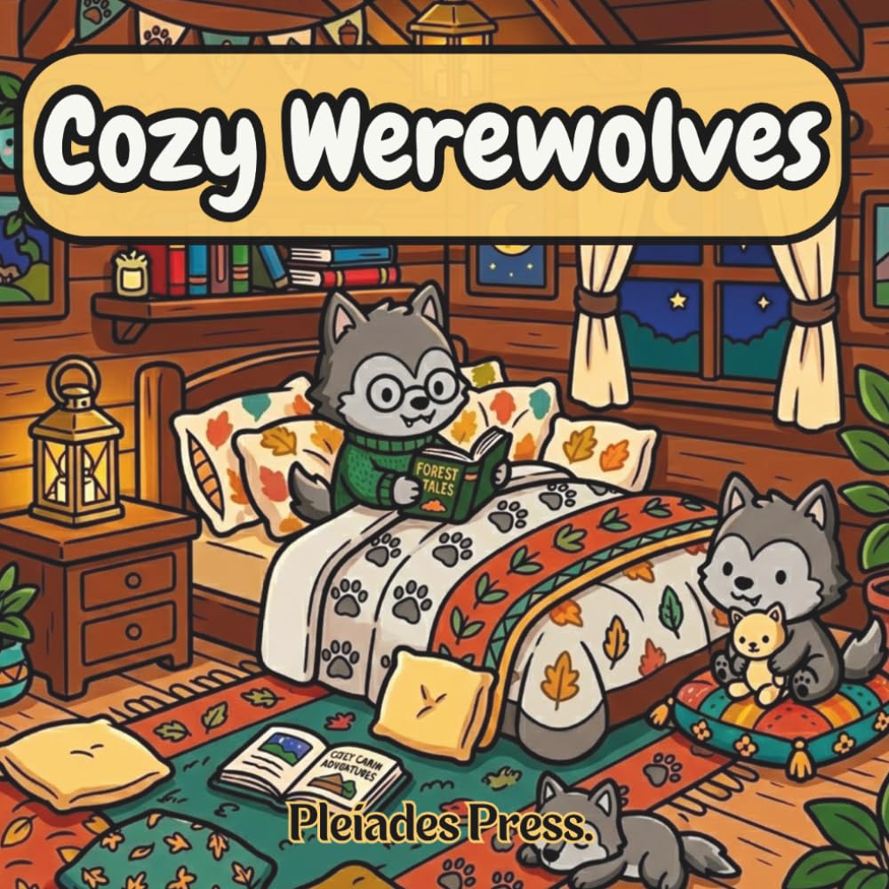 Cozy Werewolves: A Cute and Relaxing Coloring Book for Adults and Teens Featuring Cozy Fantasy Scenes and Adorable Werewolves (Cozy Creatures)