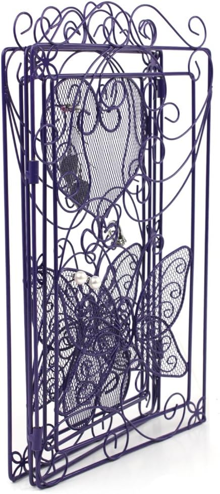 Extra Large Storage Cute Butterfly Holder Jewelry Bracelet Earring Necklace Ring Organizer (Purple)