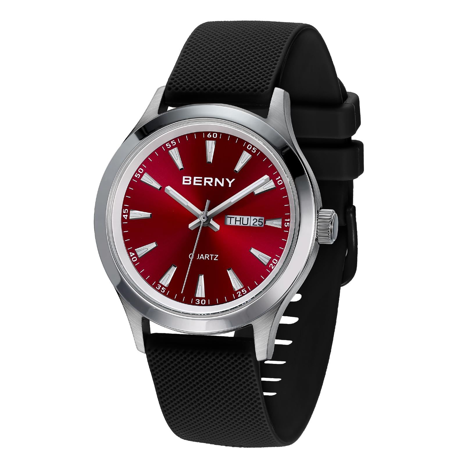 BERNY Quartz Watch for Men Miyota 2105 Movement Fashion Sports Wirstwatch 3ATM Waterproof Day Date Colorful Dials Quick Release Silicone Watch Band, Blue, Minimalist (B0C3CTYY58) Amazon Price History, Amazon Price Tracker