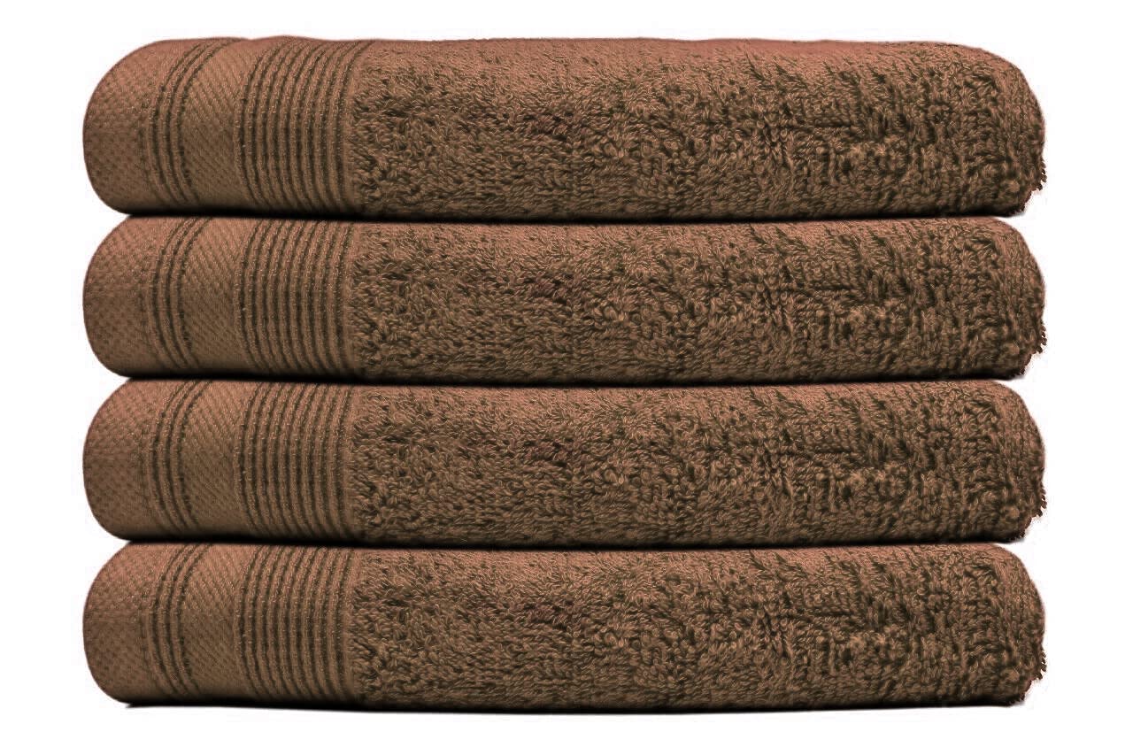 Nausha 100% Luxury Egyptian Cotton Highly Absorbent Hand Towel Pack of 2 & 4 New Thick Super Soft Towels (Chocolate, 2 Pack of Hand Towels)