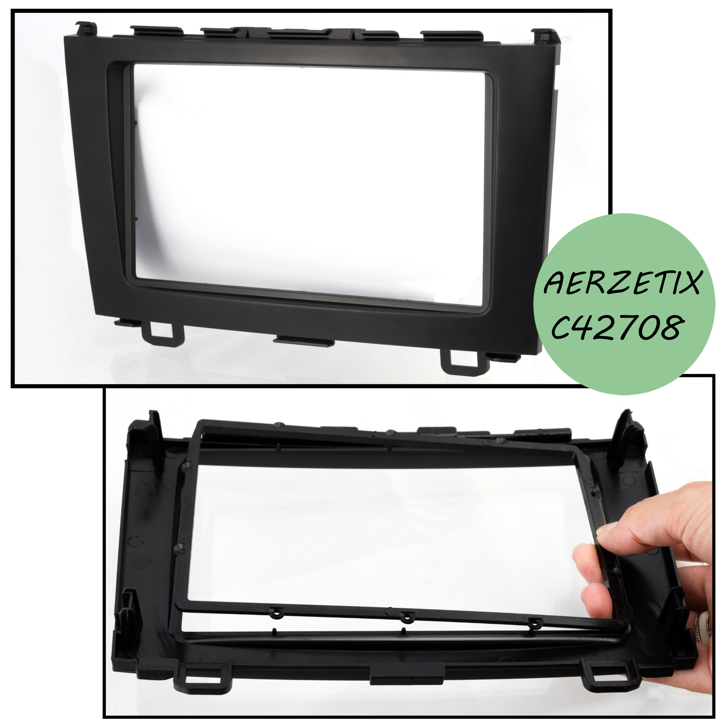 AERZETIX - C42708 - Mascherina telaio adattatore 2 DIN per autoradio - in plastica - compatibile con Honda CR-V 2007-2011