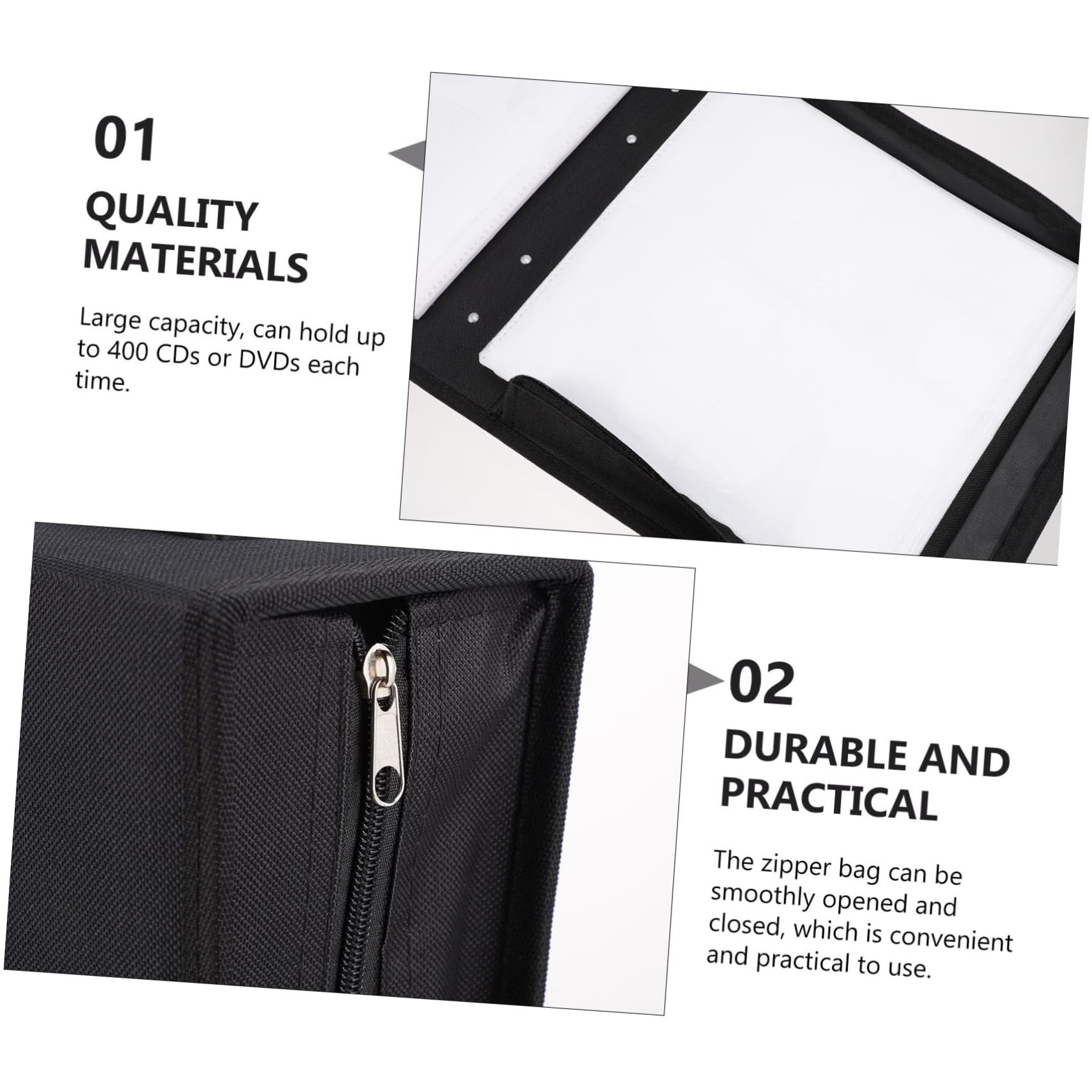 PRETYZOOM Portable Capacity CD Dvd Case Holder Oxford Cloth Storage Bag Organizer for Home and Car Protects Discs From Scratches present for CD and Dvd Enthusiasts
