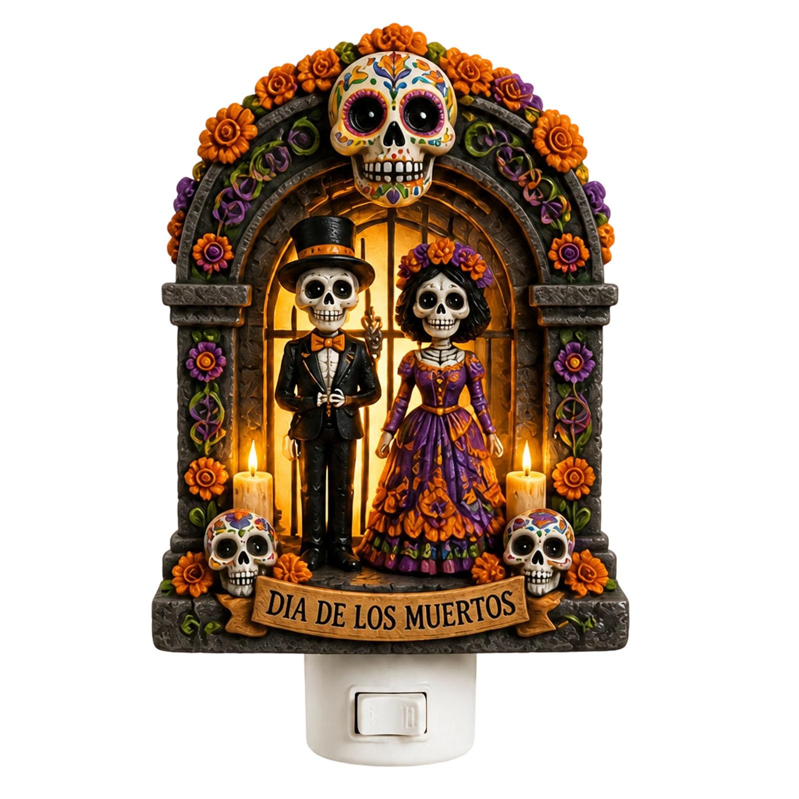 2026 Flat Halloween Night Light Plug In Automatic Dusk To Dawn Sensor LED Decorative Lamp For Kids Bedroom Home (Black4, One Size)