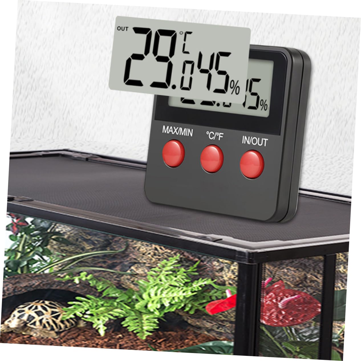 Sosoport 2sätze Digitales Thermometer für Reptilien-terrarien Hygrometer für Echsen Schildkröten Temperaturmonitor für Reptilienaufzuchtboxen Eierbrüterthermometer für Brutkästen