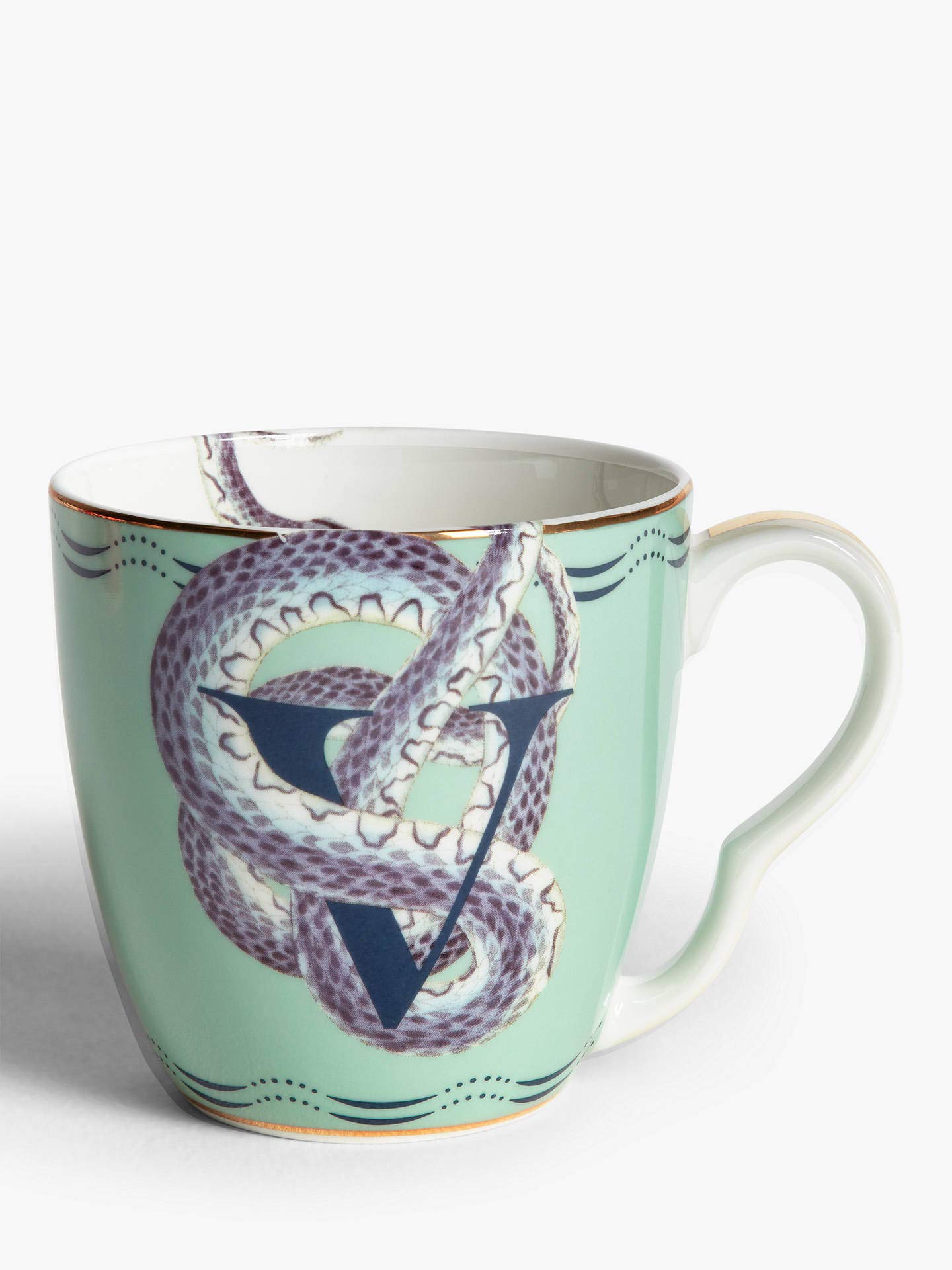Yvonne Ellen Pink Alphabet Mug V, Bone China