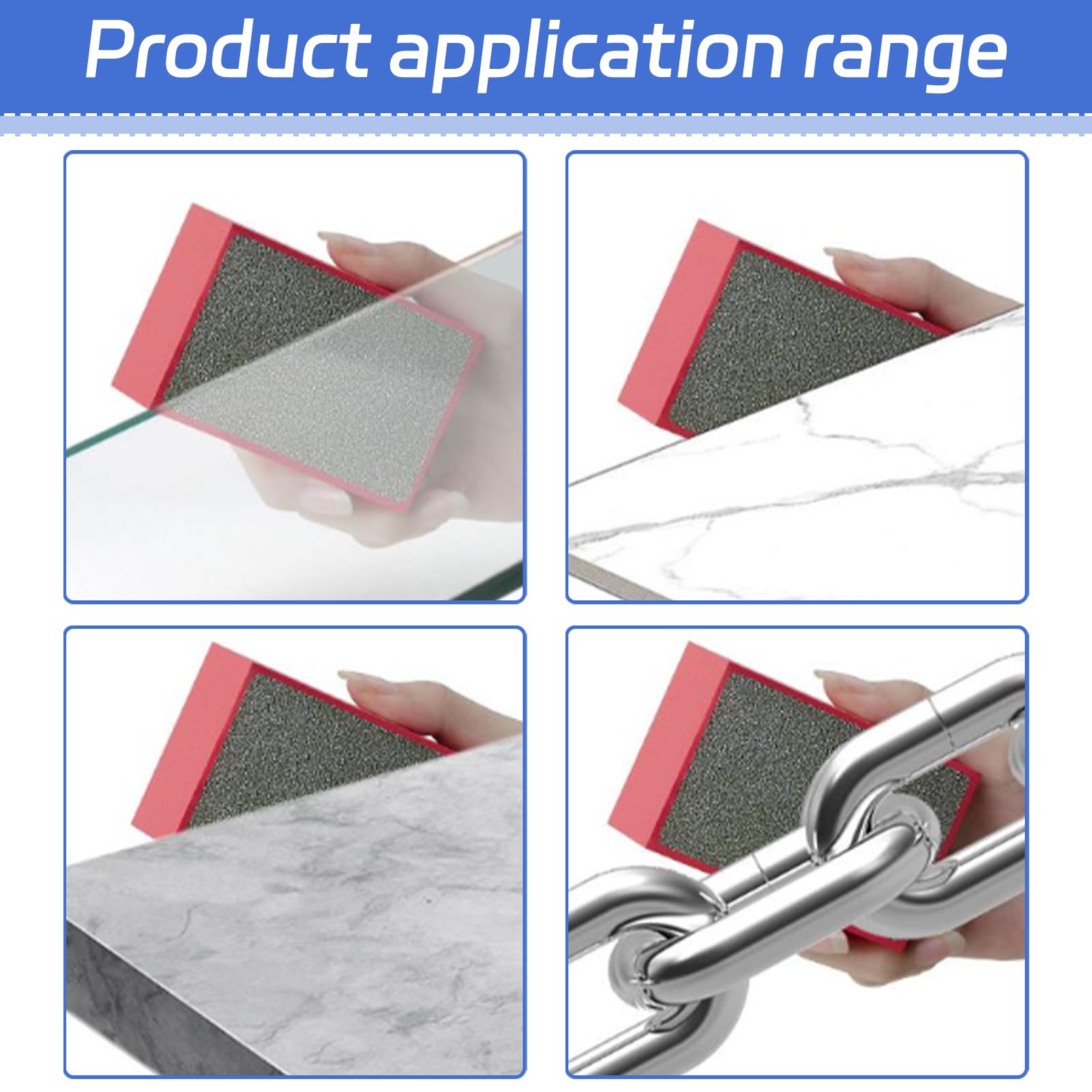 4 pz Cale per levigare piastrelle, cuneo per levigare diamante tamponi di lucidatura manuali, cuneo levigatura per piastrelle in marmo cemento (60# 100# 200# 400#)