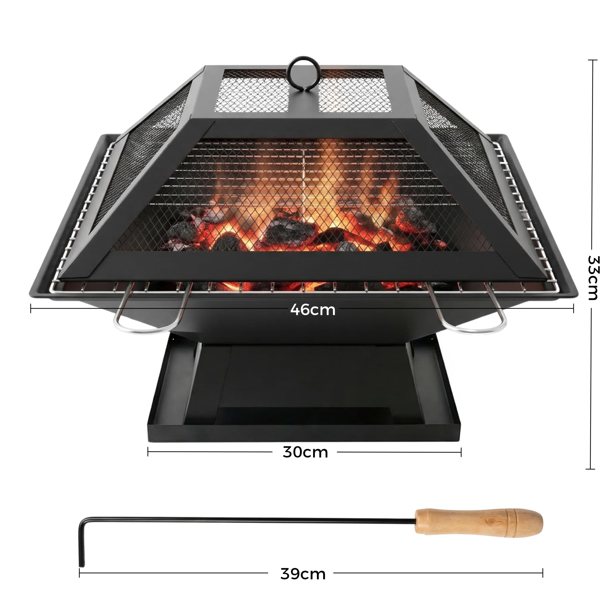 The Vivo Technologies Square Fire Pit with BBQ Grill offers a versatile outdoor solution.