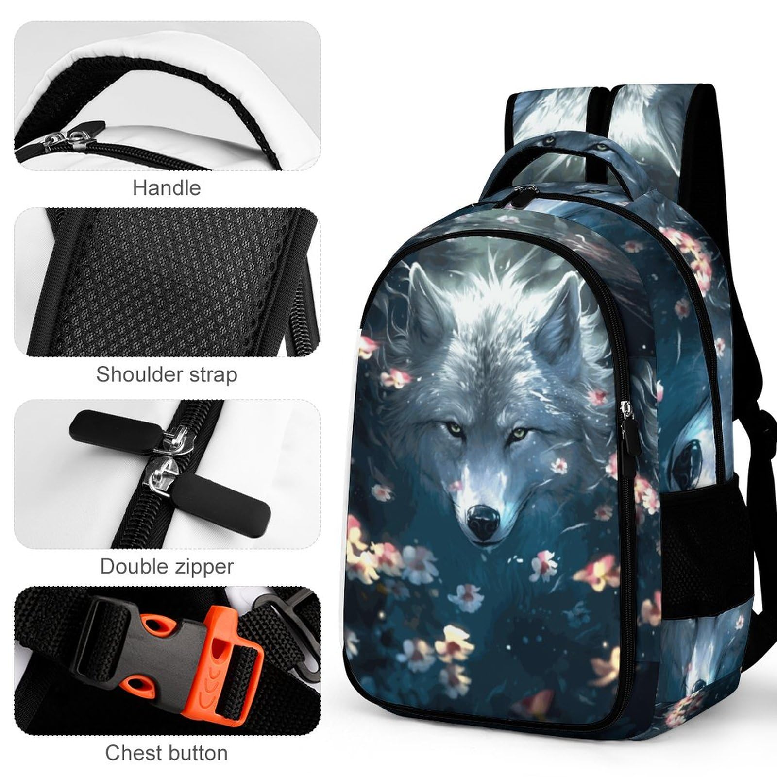 Sac À Dos Animal Lion Scolaire Garçons Adolescents Grands Sacs D'école Crack Print Filles CArtables Enfants Sacs À Dos Impression Sacs D'école Pour 8-15 Ans