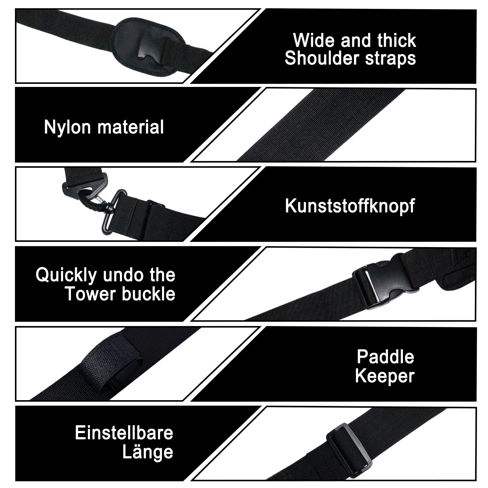 Sup Tragegurt, Tragbarer Paddle Board Carry Strap, Verstellbares Sup Board Tragegurt mit Getränkehalter für Surfbretter, Paddleboards, Longboards, Kajak und Kanu