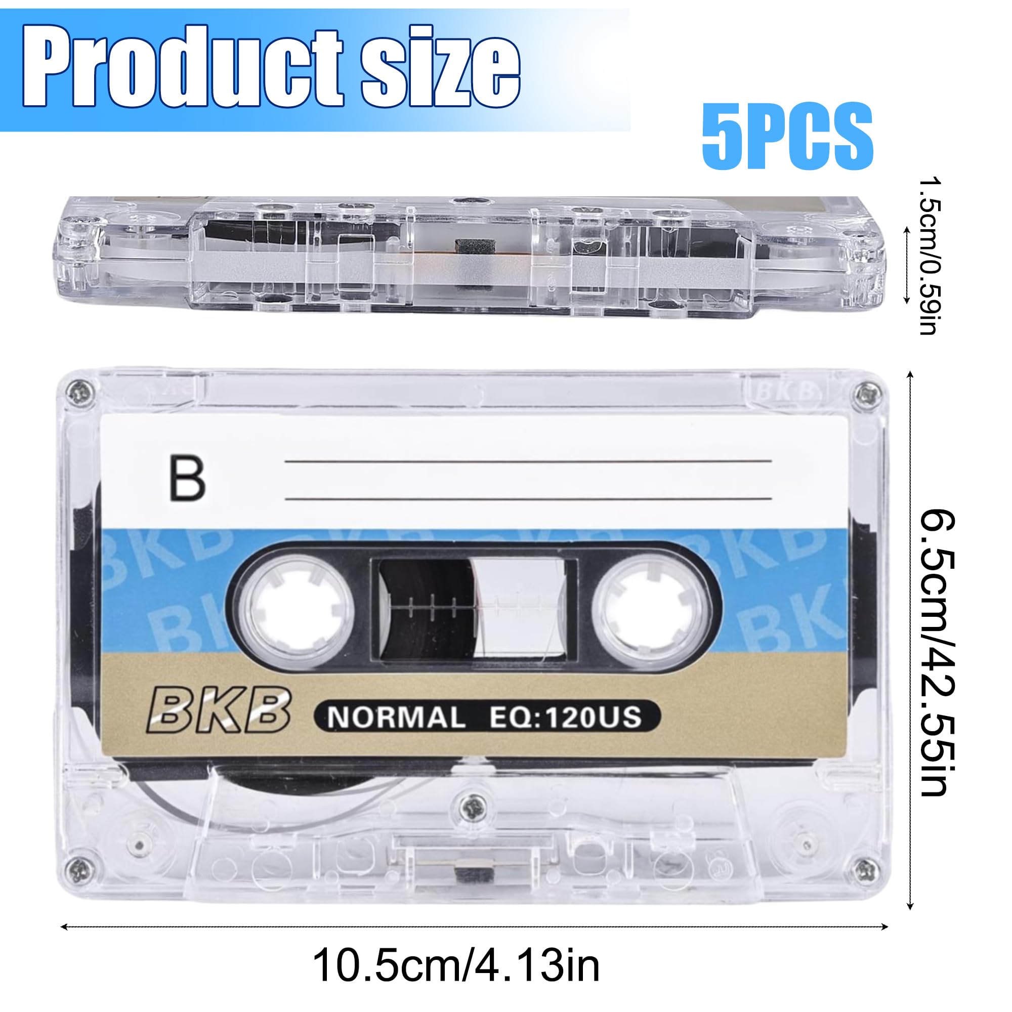 Lot de 5 cassettes audio vides, à faible bruit, cassettes de musique de 90 min, cassettes vides, convient pour les conférences, les séminaires et les enregistrements quotidiens