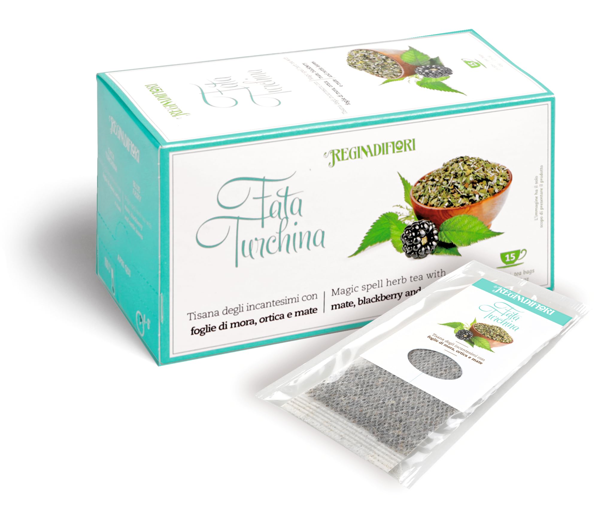 Regina di Fiori - Bosco Incantato. Infuso con Fragola. Lampone e Foglie di Mora. 15 Filtri da 3g - 4