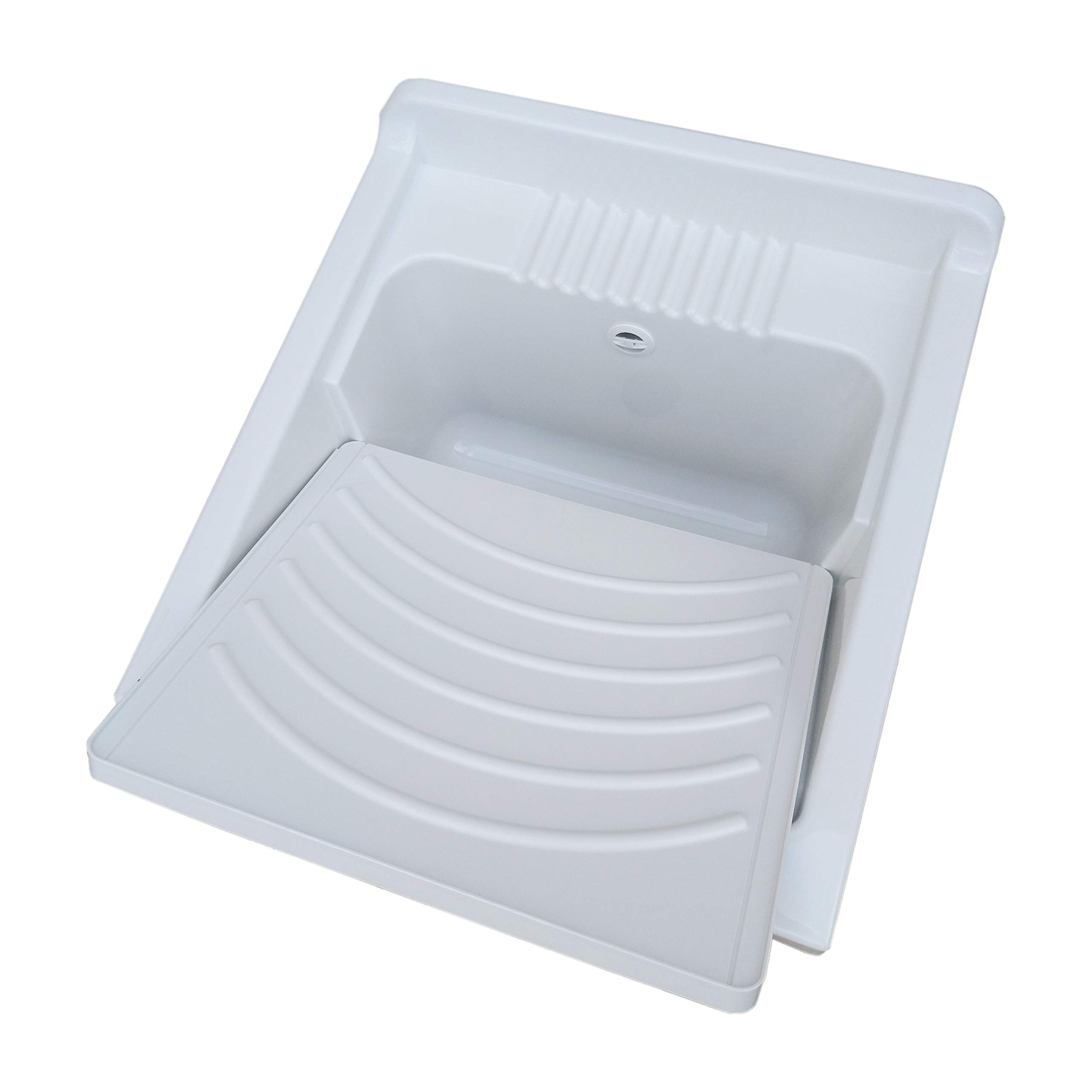Buyly Mueble lavabo resina con puerta única, bañera con tabla de lavado de resina, interior/exterior. 45 x 50 x 85 cm