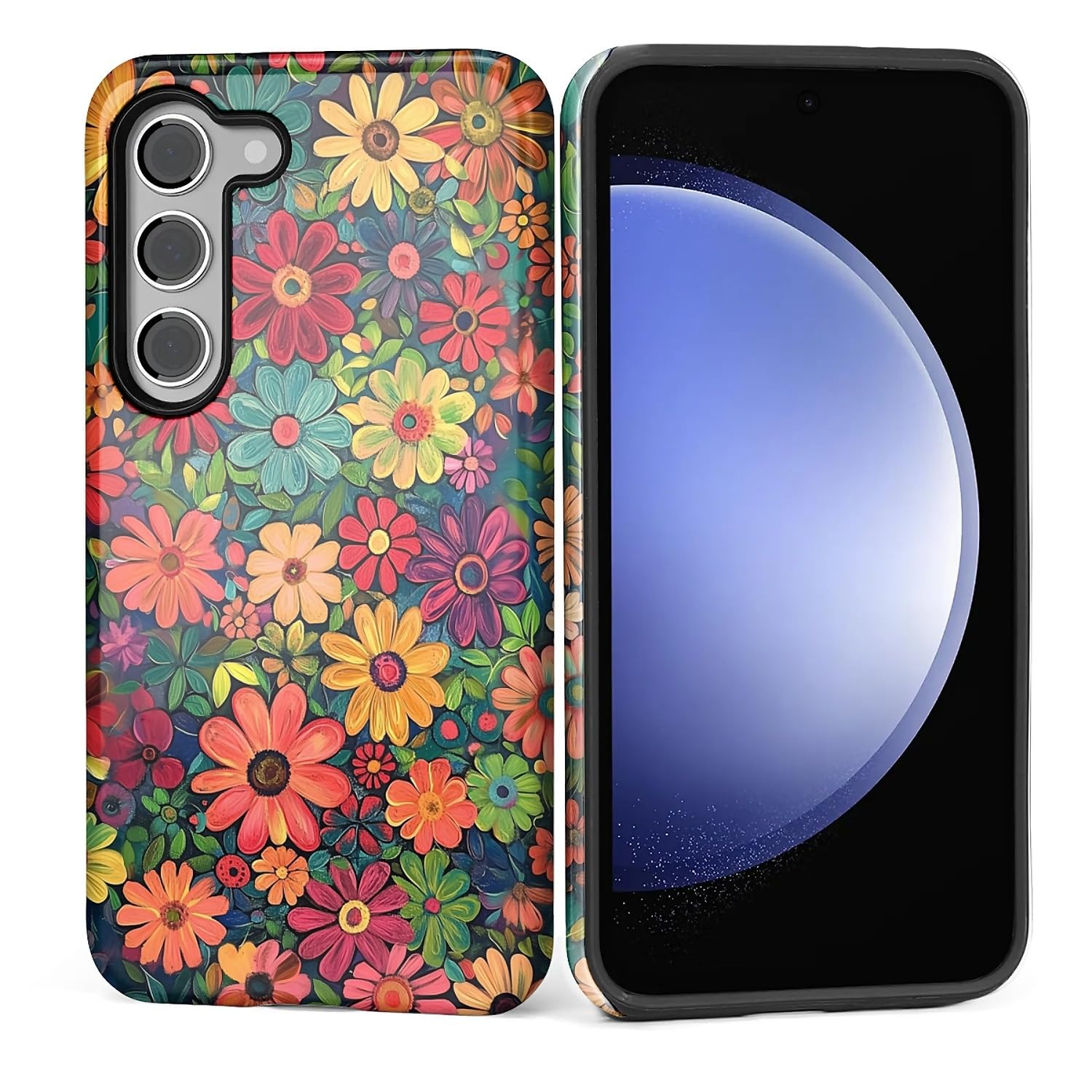 Coque Samsung S24 Plus fleurs rouges antichoc rigide - 8