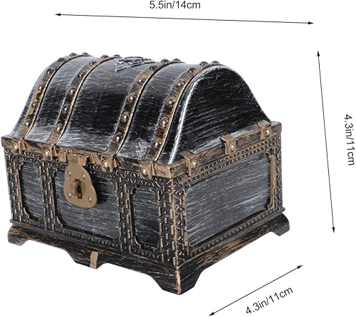 Miniatura 9 de Cabilock Cofre de gemas piratas, 3 piezas de cofre del tesoro pirata, juguete de maquillaje, adornos de juguetes para tesoros transparentes de