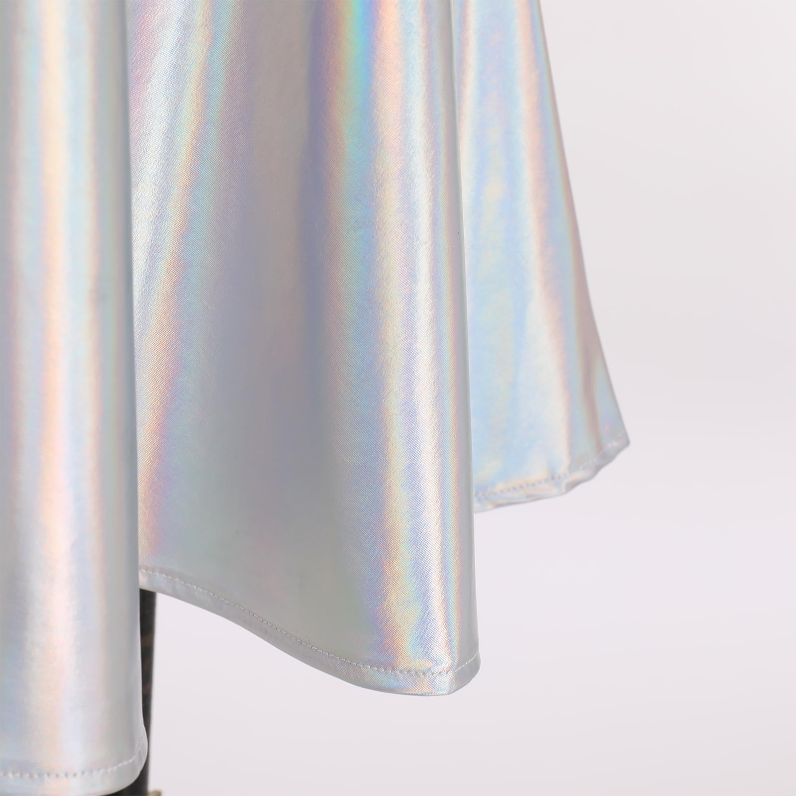 IMEKIS Disfraz de anime para mujer y niña, disfraz de Halloween para rave, mini vestido metálico de patinadora, disfraz de cosplay de los años 80