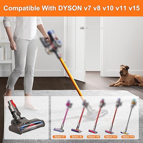 Miniatura 3 de Accesorios de vacío Motorhead compatibles con accesorio para Dyson V7 V8 V10 V11 V15 - Con luz LED, cabezal de limpieza de cepillo de cerdas V-turbo