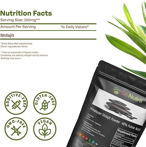 Miniatura 6 de Go Nutra Shilajit Polvo puro Himalaya Shilajit 40% ácido fúlvico traza minerales - 4 oz.
