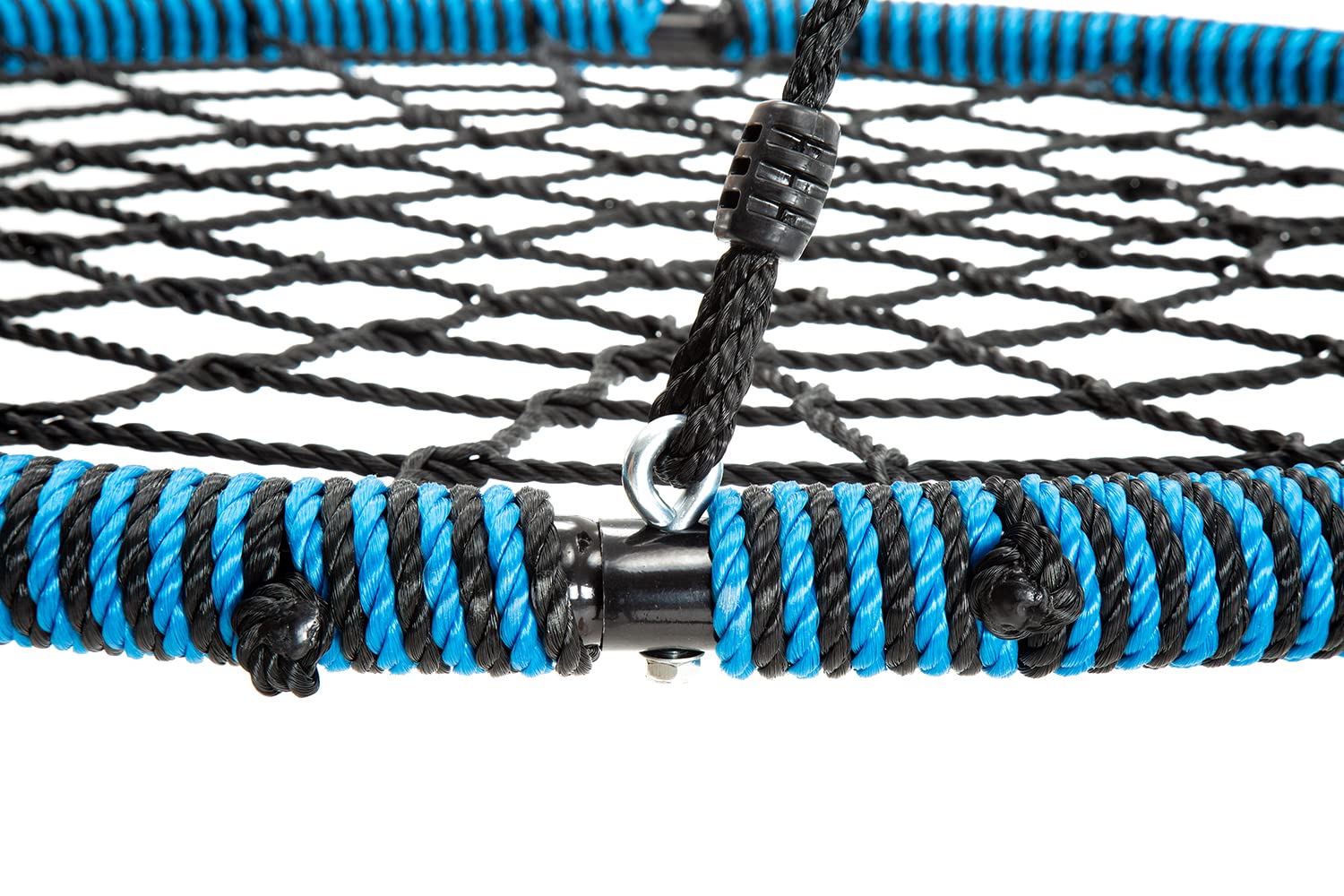 Balançoire géante en toile d'araignée de 101,6 cm en bleu élite, capacité de poids de 272,2 kg, cadre en acier durable, cordes réglables, livré assemblé, ensemble de drapeaux et 2 mousquetons, amusant