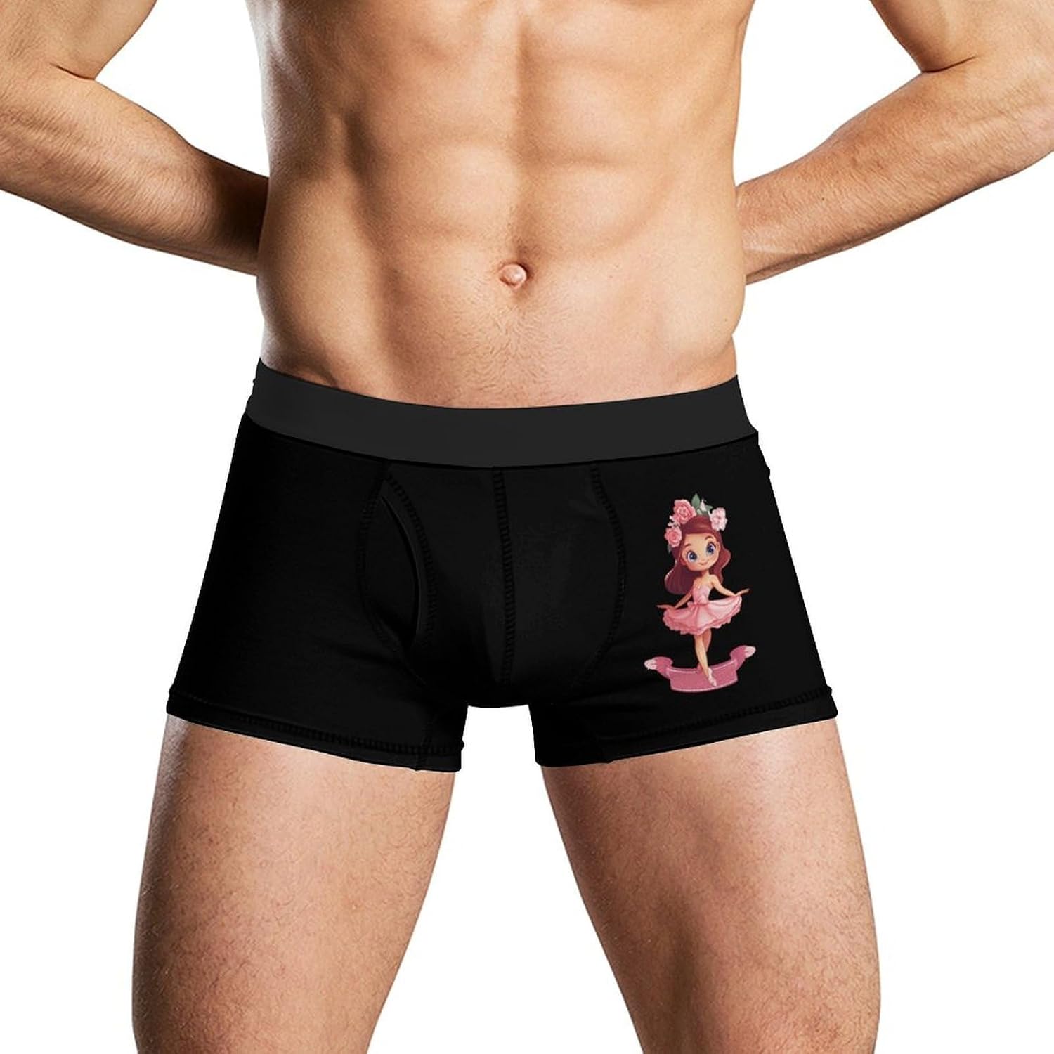 Ballet Dancers Flower Print Mens Underwear Moisture-Wicking Boxer Briefs Breathable Shorts Underpants Trunks