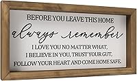 flangairy Before You Leave This Home Wooden Sign - Heartfelt Family Love Quote Wall Decor for Entryway Door (11.8x6 Inch)