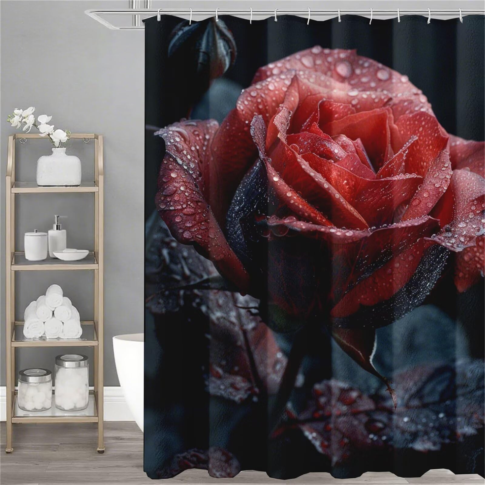 Rideau de douche moderne rose pour une décoration de maison zen