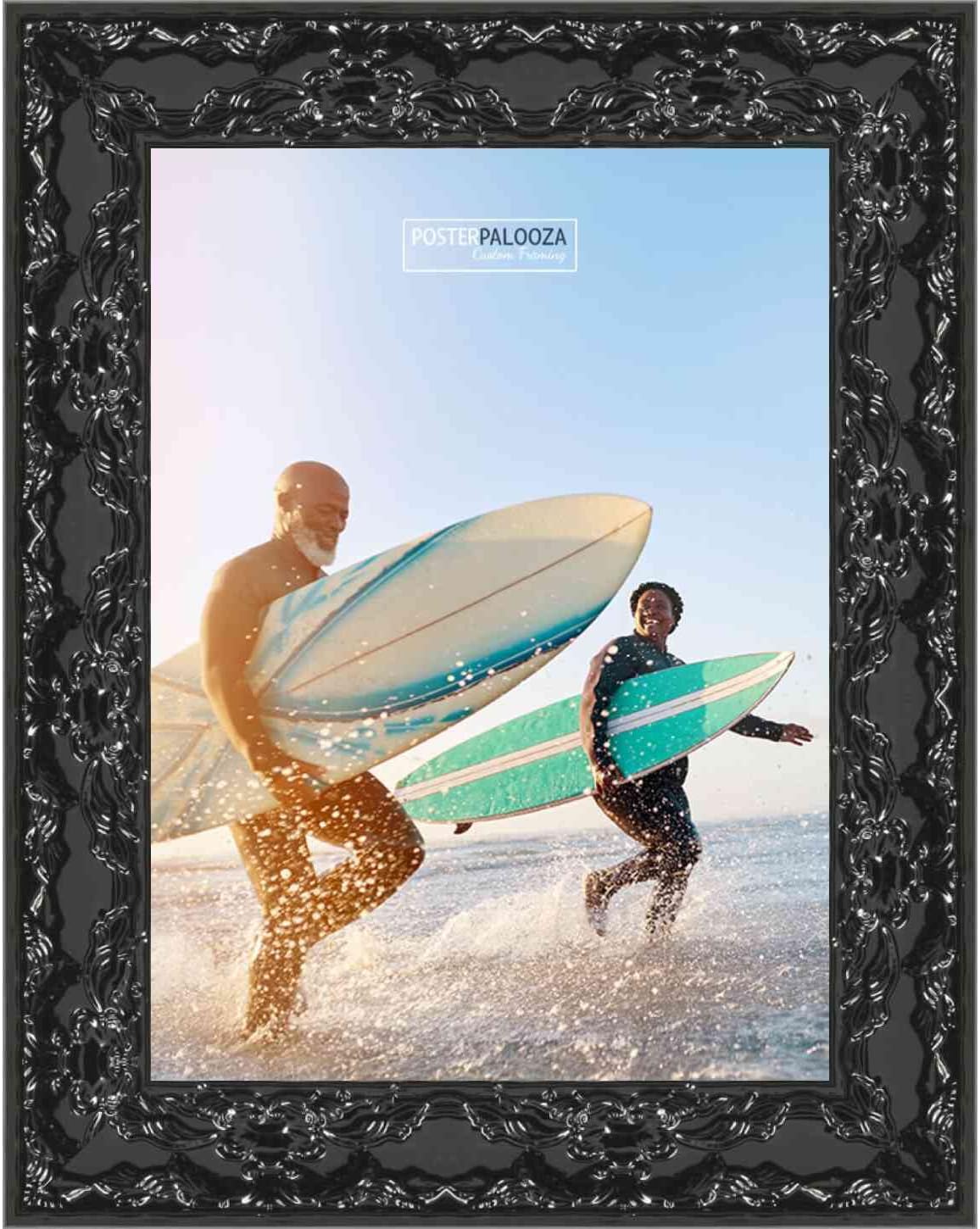 Poster Palooza 26x19 Traditional Black Complete Wood Picture Frame with UV Acrylic Plexiglass, Foam Board Backing & Hardware Included