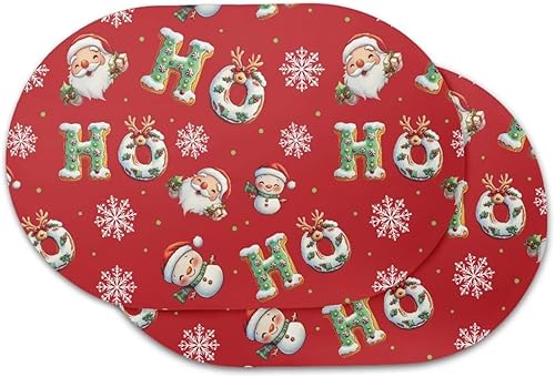 Miniatura 17 de Heat Resistant Placemats Oval Placemats Set of 6 Leather Washable and Wipeable Non Slip Place Mats, Waterproof Modern Dining Table Mats, Oval Floral