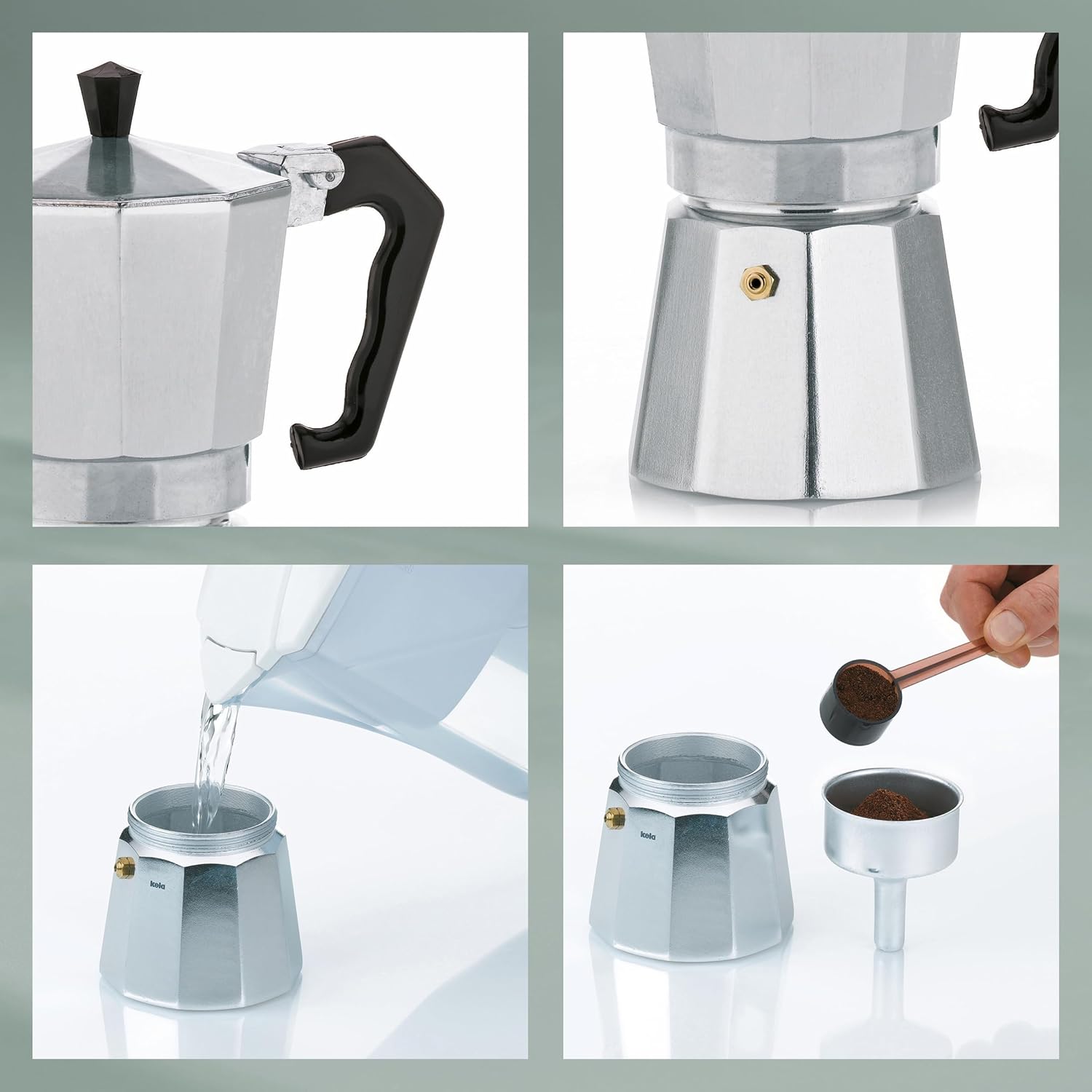 Kela "Italia Espresso Maker, Aluminium, Silver, 150 ml