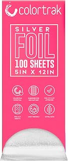 Colortrak Embossed Professional Hair Foil Sheets 5x12 Inch Pre-Cut Silver, 100 Pack - No Tissues, Easy Grab for Highlighting & Balayage