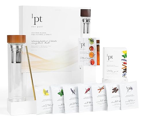 Miniatura 1 de Kit maestro de infusión de cóctel de 1pt - Kit de infusor de cóctel artesanal con botella de infusión y mezcla de infusión paquete variado, juego de