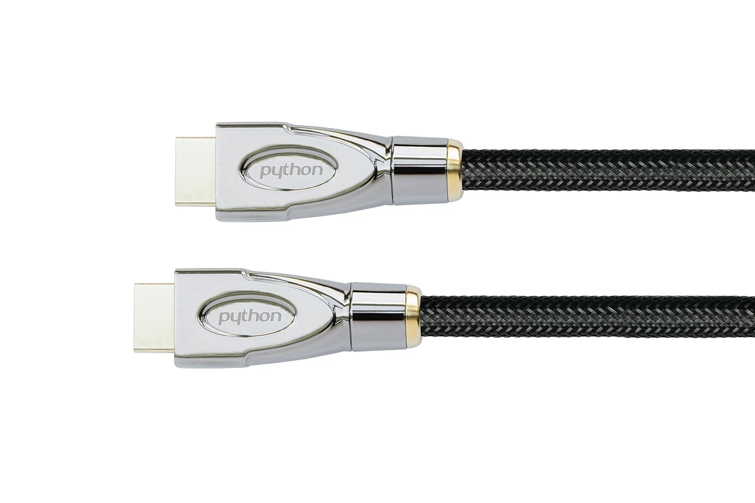 PYTHON Series Premium Ultra High Speed HDMI 2.1 Cable - 8K UHD-2 / 4K UHD - Gold-Plated Connectors Triple Shielding - Copper Conductor - Nylon Braided - Black - 1.5 m