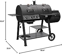 Vista 10 de Oklahoma Joe's Canyon Combo Charcoal and Gas Smoker & Grill, Black - 24203004