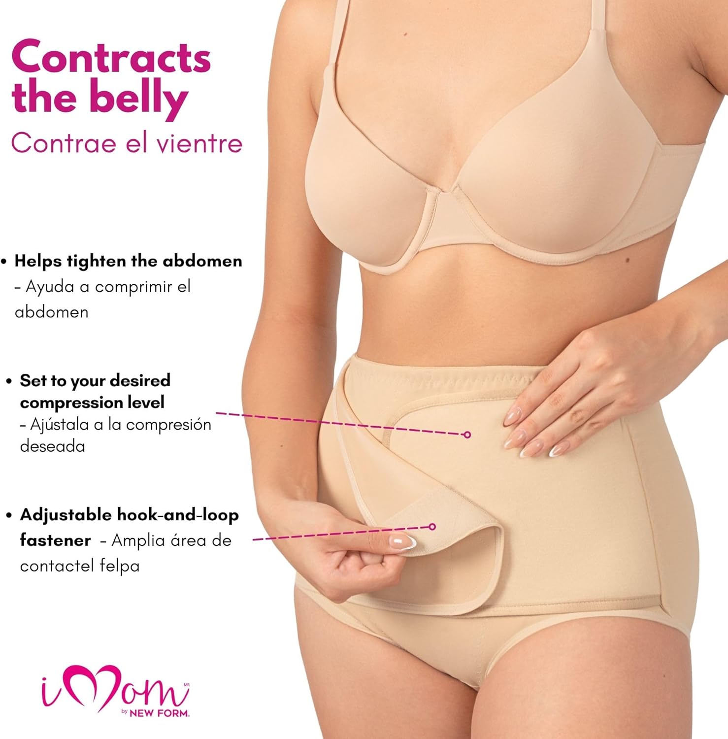iMom Postpartum Belly Band - Tummy Control Underwear for Women High C Section Recovery Fajas Postparto para Mujer