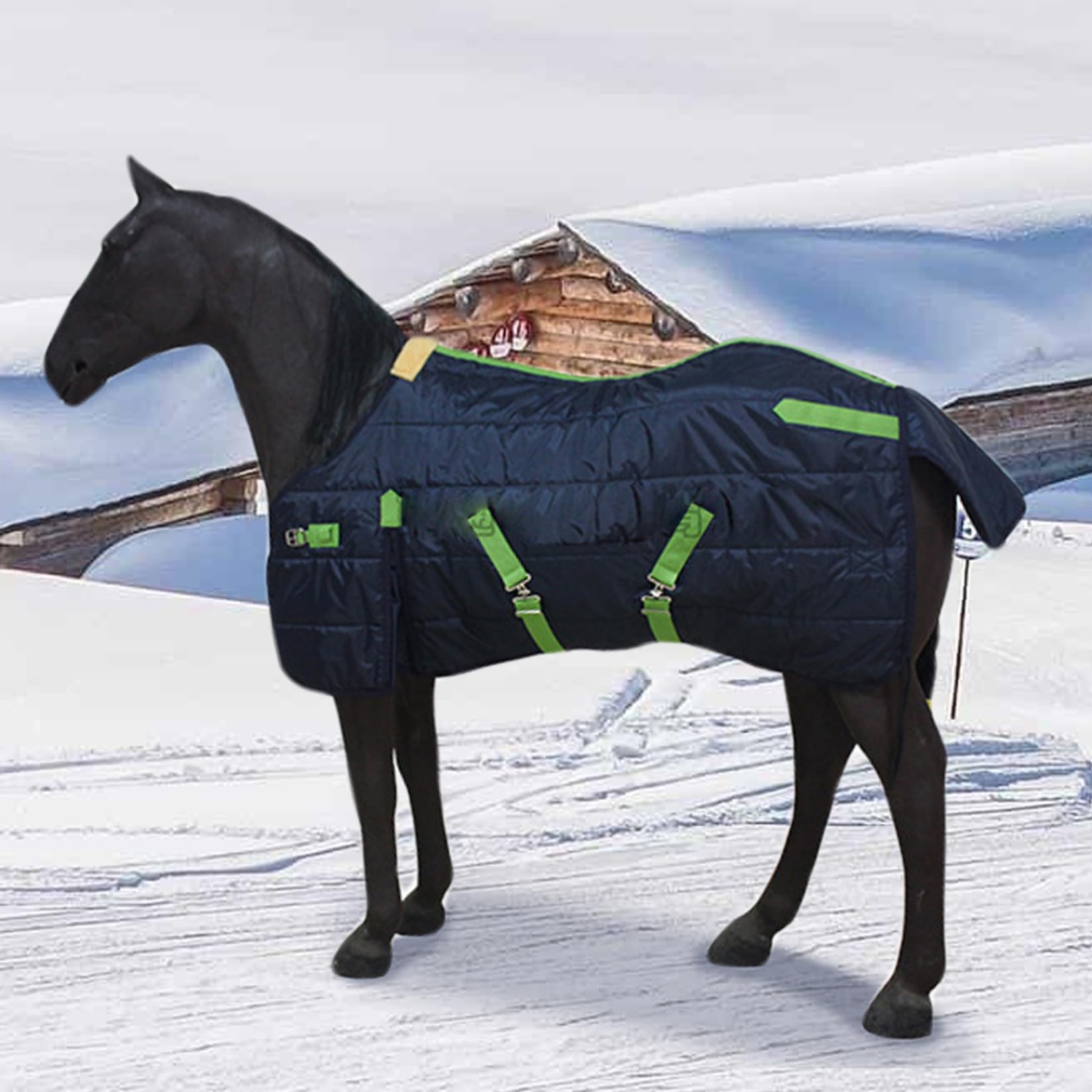 Jorzer Manta de Invierno para Caballos de 39 Pulgadas, Impermeable, Resistente al Viento y cálida, Gruesa, para Mini Caballos, Ponis y Potros..