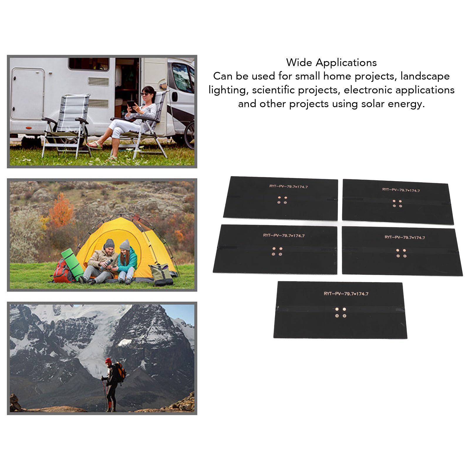 5pcs Solarpanel, 5W EIN Stück ETFE Monokristalline Silizium Tragbares Solar -Ladungsfeld für Wissenschaftliche Projekte Elektronische Anwendungen