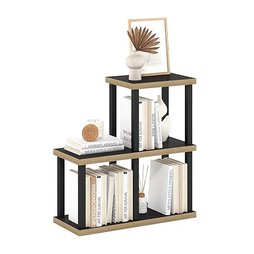 Furinno Turn-N-Tube No Tools 3-Cube Decorative Display Shelf, Americano/Black - Americano/Black - 3-Cube Deco Shelf
