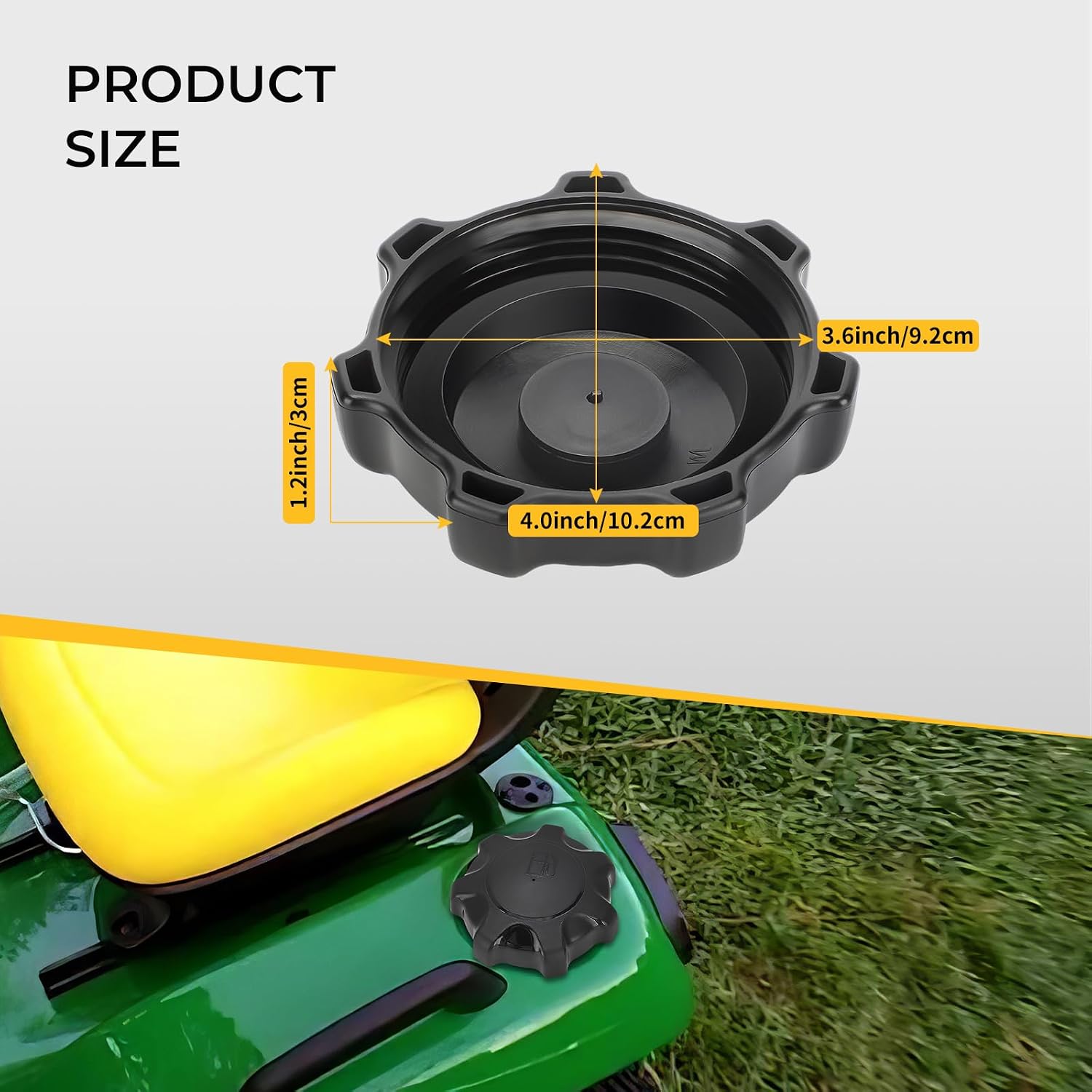 M MATI Fuel Cap Gas Cap for John Deere 325 335 345 LT150 LT160 X300 X300R X304 X320 X324 X340 X360 X465 X475 X485 X500 X520 X530 X534 X540 X575 X585 X700 X720 X724 X728 X729 Z225 Z245 Z425 Z445 Z465