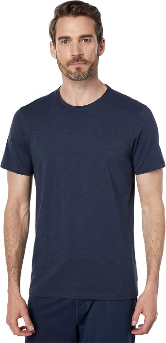 Barefoot Dreams Malibu Collection Mens Slub Cut Neck T-Shirt, Short Sleeve, Crew Neck Tee