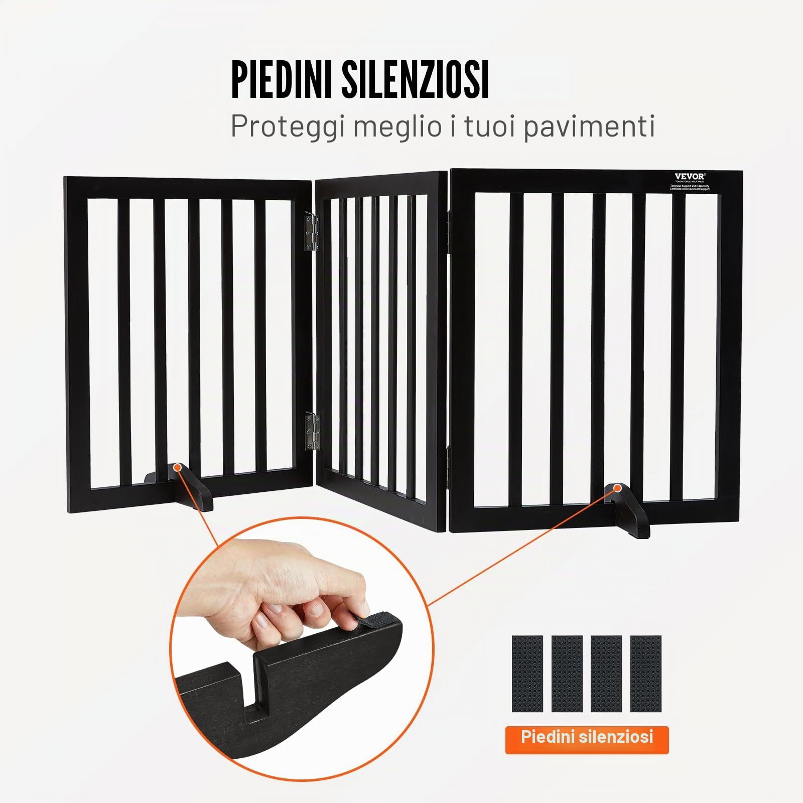 VEVOR Cancello per Cani Autoportante, Cancello per Animali, Cancello per Porta 508 x 610 mm Cancello per Cani Pieghevole Barriera per Cani Pieghevole Espandibile, Cancello per Scale