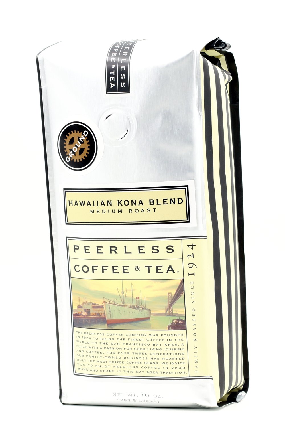 Peerless Coffee & Tea 10oz Hawaiian Kona Blend, Medium Roast, Ground , Pack of 1