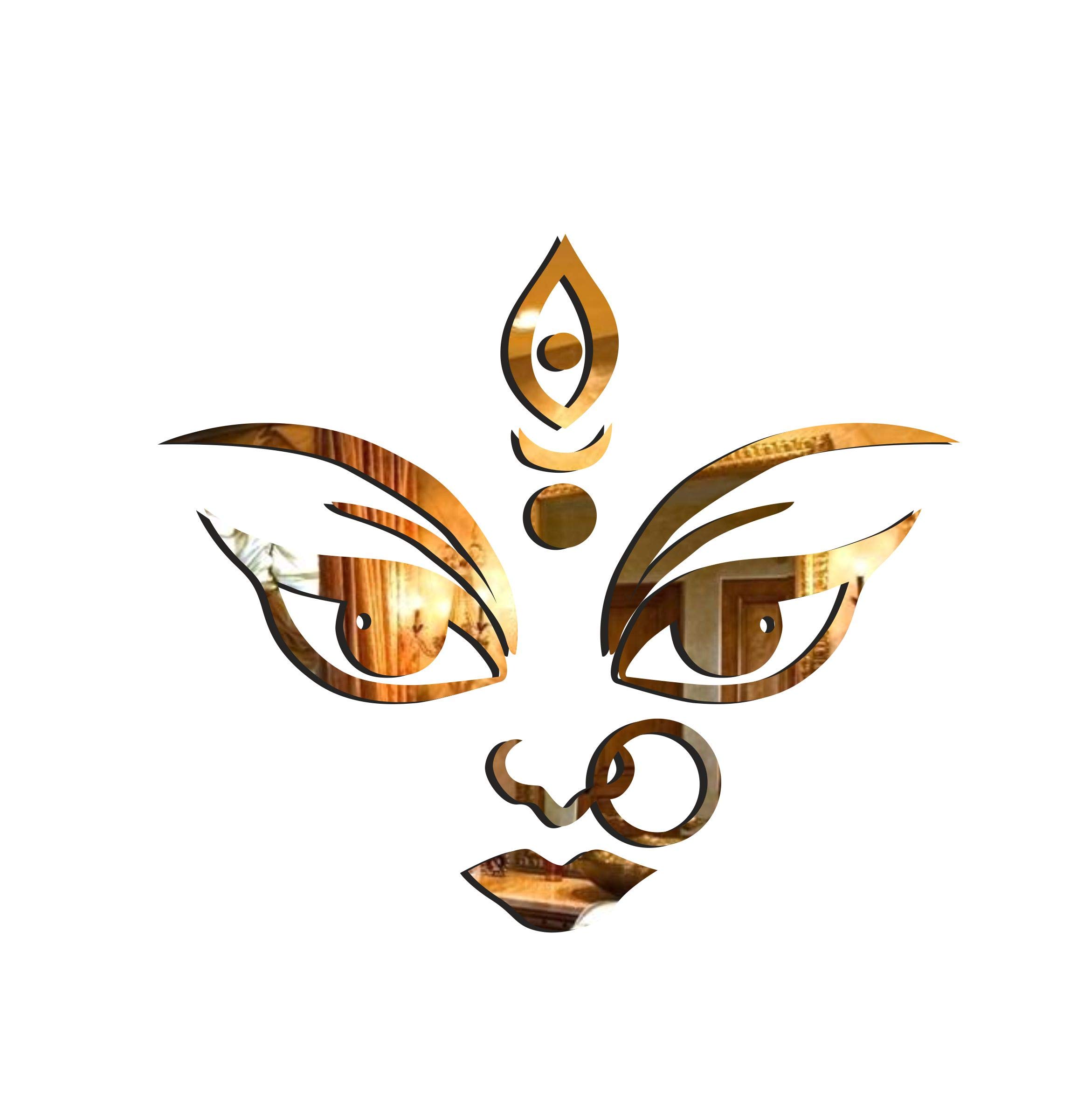 Decor Kafe Goddess Durga Acrylic 3D Mirror Wall Sticker (Golden)_MG203 (B08JM6QWDR) Amazon Price History, Amazon Price Tracker